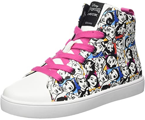 Geox Mädchen J Kathe Girl H Sneakers, White Black, 29 EU