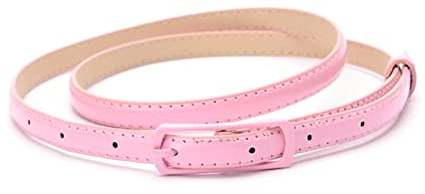 Stevenurr Damen dünner Ledergürtel Dornschließe Gürtel für Kleider Damen Gürtel 105cm schmaler Gürtel Bekleidungszubehör, Rosa