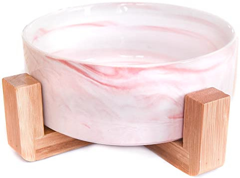 Cuenco de mármol con estructura de bambú Marble White