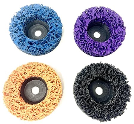 WELLERWERKZEUGE | 4er Set CSD Scheiben Grobreinigungsscheibe Schleifscheibe passend für mini akku Winkelschleifer wie Bosch GWS 12 10,8 76x10mm