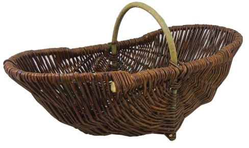 MIKONI Gemüsekorb 56cm, Kartoffelkorb mit Henkel Erntekorb WEIDENKORB Gartenkorb in 3 Größen Pilzkorb Blumenkorb Einkaufskorb (56cm)