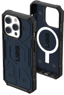 Urban Armor Gear UAG Pathfinder Case kompatibel mit Apple iPhone 14 Pro [Wireless Charging/Magnetisches Aufladen kompatibel, Fallschutz nach Militärstandard] blau, 114054115555