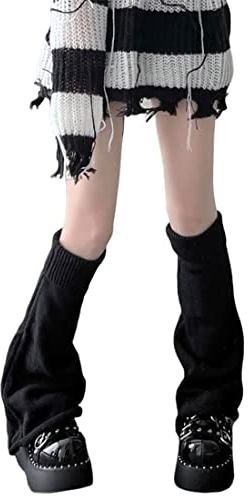 tinetill Damen Kniestrümpfe Legwarmers Mädchen Strick Beinwärmer Gothic Lange Socken Leggings Beinstulpen Frauen Winter Crochet Stricken Stulpen für Damen