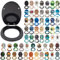 SG Traders® Toilet Seat with Soft Close - Wooden Toilet Seat Cover with Zinc Alloy Hinges, Comfortable Toilet Seat Covers with Colorful Designs Easy to Install, Assembly (Black Glitter)