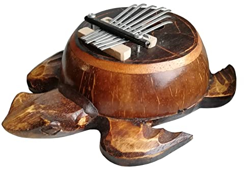 Wogeka - Kalimba Schildkröte - Daumenklavier aus Holz als Geschenk-Idee zu Geburtstag Weihnachten zur Dekoration Musik-Instrument Handarbeit