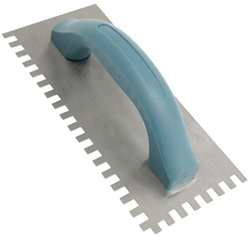 AERZETIX - C64838 - Lisseuse crantée pour carrelage/taloche à dents - denture 10x6 mm - outillage à main pour la construction - manche en plastique - bâtiment maçonnerie enduit - en acier