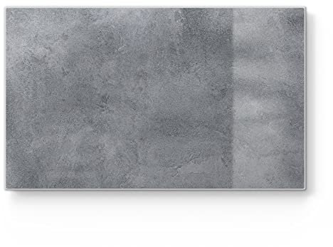 DEQORI Frühstücksbrett Glas | klein 23x14 cm | Motiv Betonstruktur im Detail | Design Schneidebrett für Küche | Frühstücksbrettchen antibakteriell & rutschfest | Glasplatte & Servierplatte
