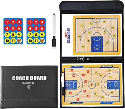 CREADY® Taktiktafel Basketball, Taktikboard Basketball, Taktikbrett Taktikmappe Basketball mit Marker Stift und Magneten, Profi Basketball Coaching Board für die Schulung und Spielanalyse