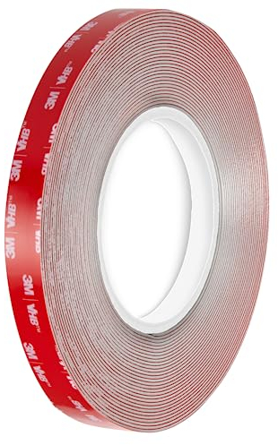 3M VHB LSE110 - Doppelseitiges Acrylschaum-Klebeband, für schwierige Oberflächen - Wasserbeständigkeit, hohe und niedrige Temperaturen, Vibrationen und Stöße - Auto, Haus, Sport (12 mm x 3 m)