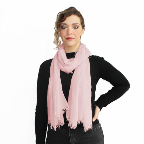 creazioni unique Sciarpa Donna in Fibra di Bamboo Primavera Estate MADE IN ITALY - Foulard Sciarpa Donna Leggera e Traspirante (Rosa)