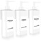 Roselee 3 Pièces Distributeur de Savon Mural, Distributeur Savon Douche Blanc, 500ml Flacon Pompe Vide No Perçage avec Étiquettes pour Cuisine et Salle de Bain