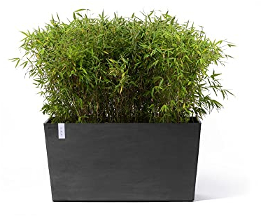 Ecopots Paris Wheels Pflanzkübel Dunkelgrau 100x40x50cm UV-beständig Frostbeständig Rollbar