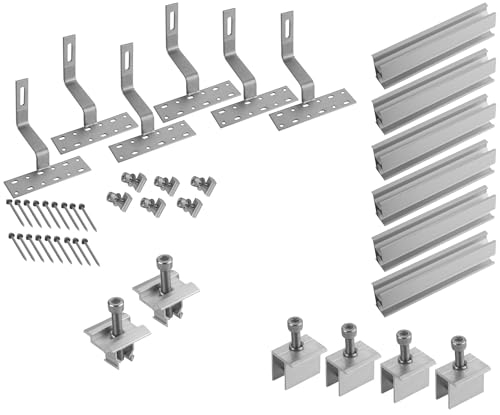 Avoltik Solar Halterung Ziegeldach I Set für 2 PV Module 30-40mm I Solarmodul Halterung Balkonkraftwerk I Solarmodulbefestigungsset für Ziegeldächer aus Edelstahl 1.4301 I PV-Halterung Montageset