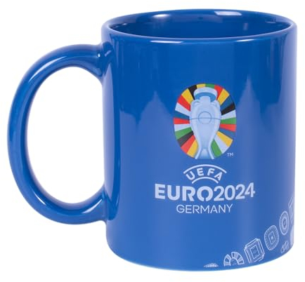 Hy-Pro Euro 2024 Keramikbecher, offiziell lizenziert, Blau