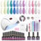Lictin Lampe UV Ongles Gel - Kit Ongle Gel UV Complet, 36W Lampe UV Ongles, 12 Couleurs Machine Ongle Semi Permanent, 7 Pinceaux Nail Art & Kit Manucure