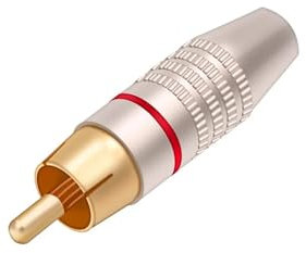 10 pz/lotto RCA Spina Maschio Connettore Audio Placcato Oro Tipo A Vite Senza Saldatura Altoparlante RCA Spina del Cavo Connettori (Size : Red)