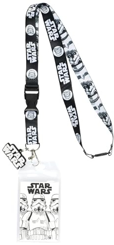 Star Wars Stormtrooper-inspiriertes, wendbares Schlüsselband mit 5,1 cm großem Gummianhänger, Karabinerverschluss