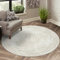 carpet city Teppich Kurzflor Wohnzimmer - Beige - 200 cm Rund - Meliert, Geo-Muster - 3D-Effekt - Moderne Teppiche Flachflor Schlafzimmer, Esszimmer