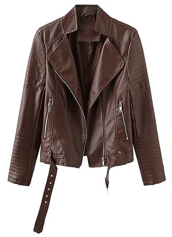 Meine Angebote Motorrad Lederjacke Damen Schwarz Street Frühling Und Dünn V Ausschnitt Einfarbig Mit Gürtel Reißverschluss Mantel Lohas Time Lässige Lederjacke Winterjacke Damen Wasserdicht