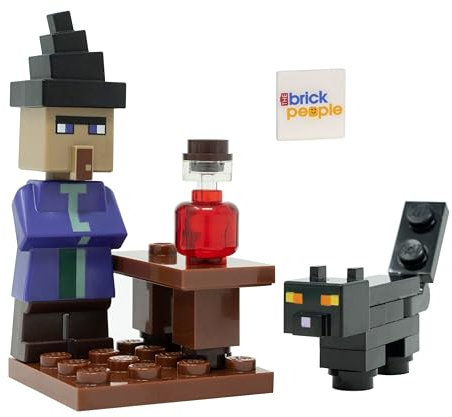 LEGO Minecraft Mini-figurine sorcière avec chat noir et potion