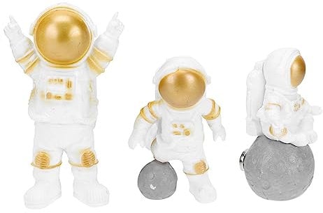 Levemolo 3pcs Fridge Refrigerator Magnetic Magnets for Toy Magnets Sculpture Decor Cute Magnets Astronaut Refrigerator for Resin Golden