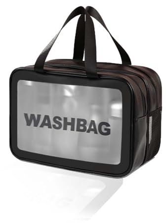 Boic Trousse De Toilette Voyage, Trousse De Toilette Homme, Femme, Trousses De Toilette TrousseDe Voyage Toilette Grande Trousse pour Homme Et Femme (Noir, L)