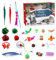 Flkiglm Katzenspielzeug Adventskalender 2024, 24 Katzenspielzeuge Weihnachtskalender Interaktives Kätzchenspielzeug mit Katzenminze Fisch, Mäuse, Bälle und Glocken, Katzen adventskalender 2024