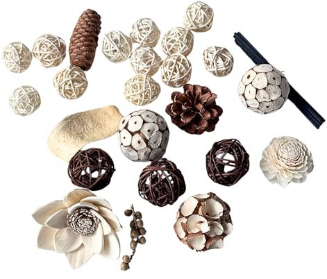 XBLOOMBOX Handmade Vanilla Pot Pourri Bags Naturle Materials Pot Pourri Scented Decorative Bowl Fillers For Home Decor With Longlasting Fragrance - 5.5 x 1.97 x 5.5