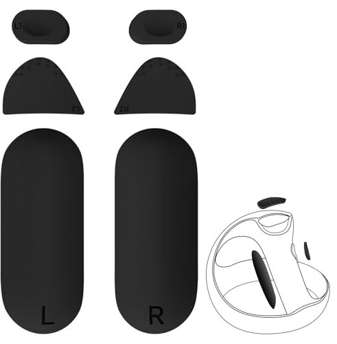 GEEKRIA Tappetino in Silicone Antiscivolo Compatibile con PSVR 2, Cover per Impugnature per PlayStation VR2, Adesivo Protettivo per Impugnatura del Controller, Kit di Protezione per Pulsanti (Nero)