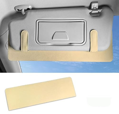 Constprog New Clip-On Car Sun Visor Extender - Anti-Glare Sunshade with UV Rays Blocking Function (Beige yellow)