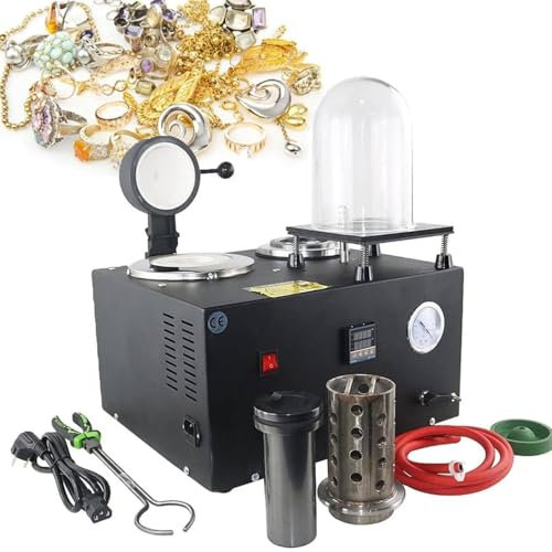 Machine Coulée Sous Vide À Affichage Numérique, Raffinage Haute Température Four De Fusion Électrique Numérique 1 500 W 2 000 °F Avec Creuset En Graphite 3 Pi³/Min Avec Cloche,1KG