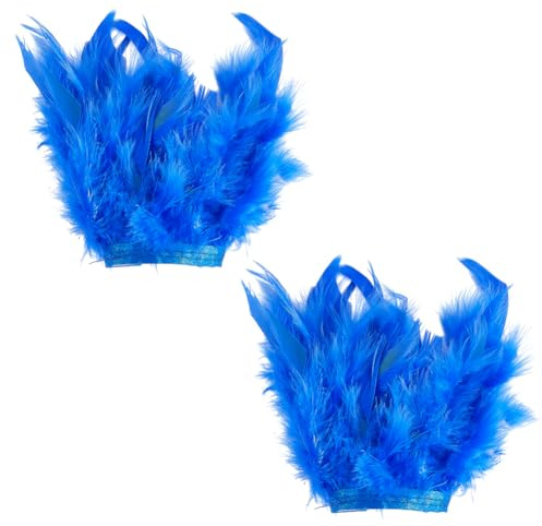 DELORIGIN 2 Stück Feder Armband Damen Feder Armbänder Gothic Armband Handgelenk Handschuhe Für Karneval Tanz Cosplay