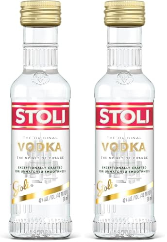 Stoli Premium Vodka 5cl Miniature, 40% ABV | Original Premium Quality, Classically styled, Exceptionally Smooth (Pack of 2)