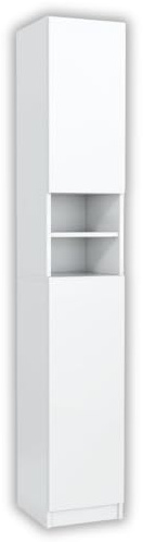 MebLocker Badezimmerschrank 30 cm, 2 Türen, Weiß | Bad WC, Moderner Hochschrank, Platzsparendes Badmöbel, Badezimmerschrank 30x180x31 cm