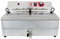 Beeketal 'BWF-200P' Profi Gastronomie Kaltzonen Fritteuse/Fettbackgerät mit seitlichem Abtropfgitter (20l Volumen für max. 14l Öl) Edelstahl Gastro Friteuse mit Doppelheizspirale und Fettablaufhahn