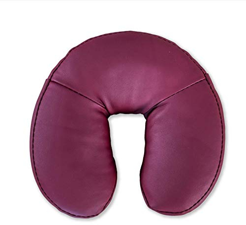 ZEN Massagekissen Kopfstütze für Massageliege aus Kunstleder, weiche Ersatz Kopfteil Gesichtskissen Auflage für gängige Kosmetik, Therapie & Behandlungsliegen, Massage-Bett Kopfpolster Kissen, Weinrot