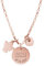 Gravado Mondgold Kette aus Roségold-Edelstahl mit 3 Anhängern, Kreis Herz Engel, Personalisiert mit Namen und Datum, inkl. Geschenkbox, Mädchen Schmuck, Länge 50 cm