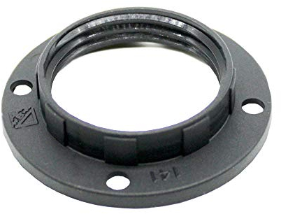 10x E14 Schraubring Schwarz Kunststoff Gewindering für Lampenfassung Ring für Lampenschirm oder Glaselemente