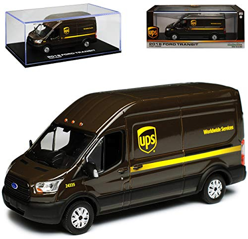 Greenlight Ford Transit Transporter Kasten UPS Braun Hochdach 7. Generation ab 2014 1/43 Modell Auto