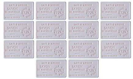 Grenadine Boutique - Savon de Marseille Extra Doux au Lait d'Anesse et Sans Paraben - Lot de 14 Savons de 100g - Lavanderaie de Haute Provence
