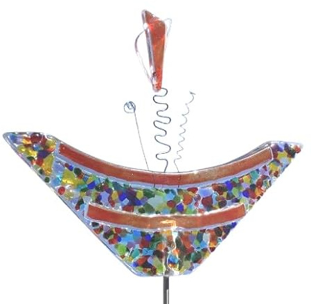 Gartendeko Gartenstecker Glas einzigartiges Sammlerstück Design Wabbler