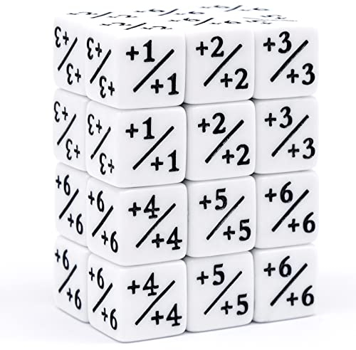 inheming 24 Stücke Würfelzähler Zeichen Würfel D6 16mm Würfel Cube Loyalität,Würfel Set Kompatibel mit MTG, CCG, Kartenspiel Zubehör