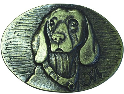 BELTINGER Gürtelschnalle Bayerischer Schweisshund 4,0 cm | Buckle Gürtelschließe 40mm Massiv | für Jagd-Outfit und Hunde-Besitzer