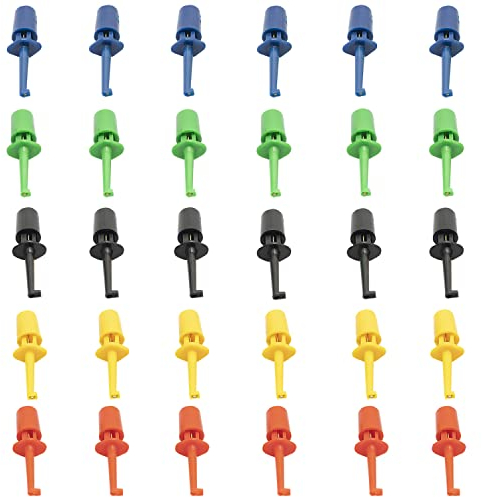 AZDelivery 30 x Silikon Testhaken Clips | Probe Testleitungen Kit mit Multimeter Zubehör für elektronische Tests | mini einzelnen Prüfspitzen | zuverlässige Prüfhaken