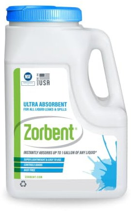 Zorbent Kit de derrames de líquidos, 16 veces más absorbente que la arcilla, vómito de grado comercial, orina, aceite, todo el polvo líquido para derrames limpia rápidamente los desastres repulsivos,
