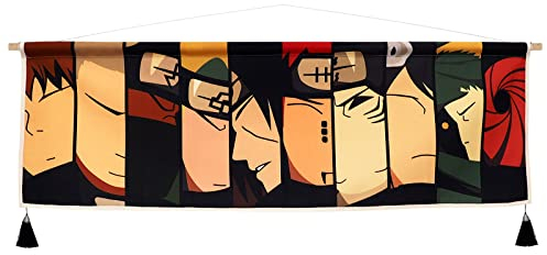 CoolChange Anime Rollbild mit Akatsuki Clan | Shippuden Kakemono | Akatsuki Wandbild | 120x40cm