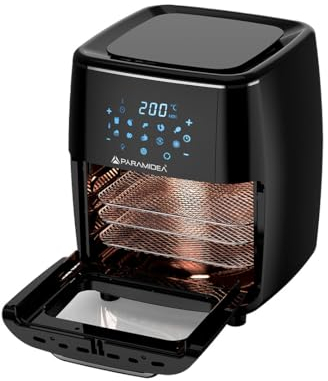 PYRAMIDEA Friggitrice ad Aria 12 L Display Digitale con Dispenser Spray Olio e Ricettario di Errico Porzio colore Nero AF1208