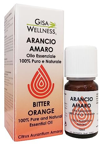 Gisa Wellness - ARANCIO AMARO - Olio Essenziale Convenzionale - 100% Puro e Naturale - [10ml] - Ideale per Aromaterapia e Cura della Persona - Diffusione Ambientale - Made in Italy