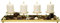 Kerzenständer für 4 Kerzen, Gold, Dekoteller, Kerzenhalter, Dekotablett, Adventskranz, Kerzentablett, Metallkerzenhalter