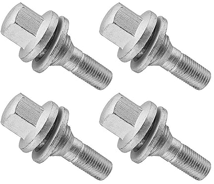 Aublinto Confezione da 4 Ruota Bulloni Dadi, viti dei bulloni delle alette delle ruote dell'auto Compatibile con C2 C3 C4 C5 Peugeot206 207 308 407 Filettatura M12x1.25 9817024580 540567